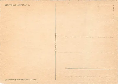 Memorial das guerras suíças — fresco histórico — Photoglob-Wehrli AG, Zürich, n° 1264 — Verso