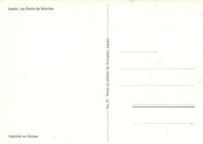 Zęby Morcles — Leysin — wydawnictwo W. Trumpler, nr 71 — Rewers