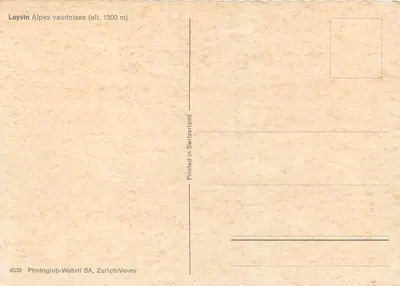 Leysin — Alpy vaudoises (wys. 1300 m) — Photoglob-Wehrli SA, Zurych/Vevey, nr 4536 — Rewers