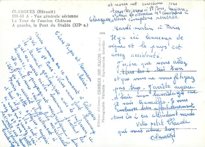 ओलरग्यूस (हेरौल्ट) — व्यापक विमान दृश्य — पुराने किले की टॉवर (12 वीं शताब्दी) — एयरियन एडिशन कॉम्बियर — पीछे