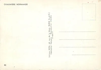 Normandzki dom z dachem z trawy — wydawca Estel, n° 82 — Rewers