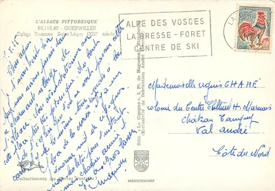 Kościół św. Legera w Guebwiller — Alzacja piękna — Wyd. «La Cigogne», nr 68.112.40 — Rewers