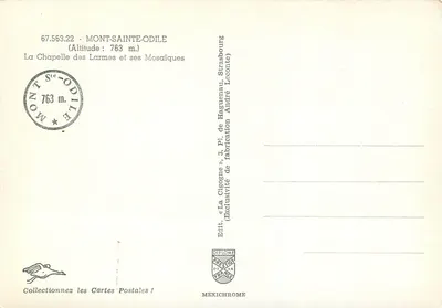 Kaplica łez — Mozaiki — Wyd. «La Cigogne» — Rewers