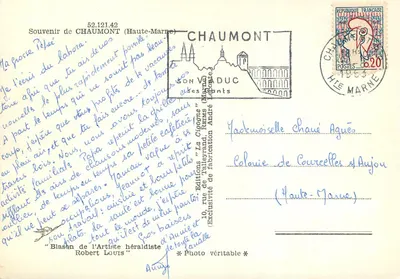 Chaumont (Haute-Marne) — pejzaż panoramiczny z wydawcą i herbem — Wydawnictwo Talleyrand, Rems (Marne) — Rewers