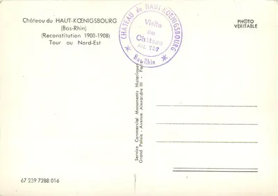 Zamek Haut-Kœnigsbourg — Rekonstrukcja 1900-1908 — Fotografia historyczna Alexandre III — Rewers