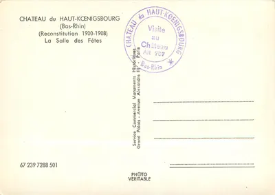 Sala Festiwna — Zamek Haut-Kœnigsbourg — Usługa Komercyjna Wielkiego Pałacu, Paryż — Rewers