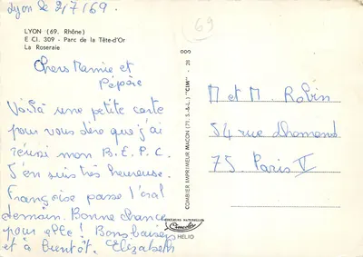 Park Tête-d'Or — Rosarium — Wydawca CIM — Rewers