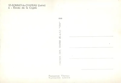 St-Bonnet-le-Château (Loire) — Invoer van de crypte — Comtier Imp. Macon (S.-et-L.) — Achterkant