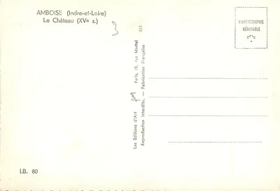 Amboise — Zamek (XVe w.) — Wydawnictwo Sztuki Martel — Rewers