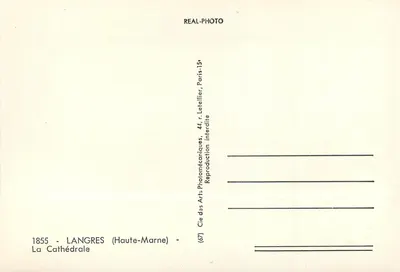 Langres — Katedra — Cie des Arts Photomécaniques, Paryż — Rewers