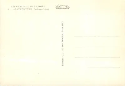 Azay-le-Rideau — Castillo de la Loira — Ediciones C.D. — Reverso
