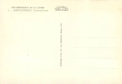 Castelo de Azay-le-Rideau — Loire — Edições Mexichrome — Verso