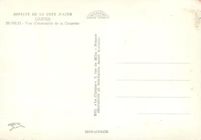 Cannes — Ogólny widok Croisette — La Cigogne — Rewers