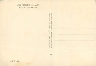 Montpellier (Hérault) — Plac Komedii — Wydawnictwo Sztuki YVYON — Rewers