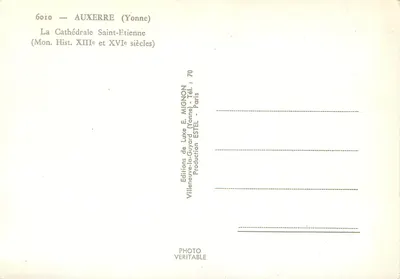 Auxerre — Kerk van Sint-Etienne — Uitgever E. Mignon — Achterkant