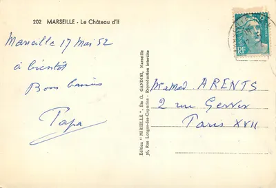 El Castillo de If — Marsella — Edición Mirelise — Reverso