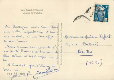 Morlaix (Finistère) — Katedra św. Melaine — Les Éditions d'Art 'WON', Paris — Rewers