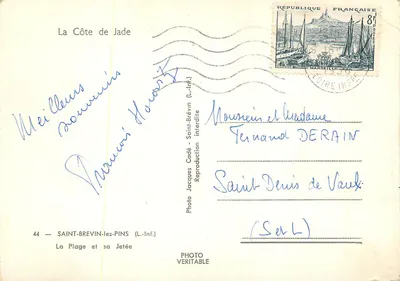 Die Jadeküste — Die Strandpromenade und ihre Mole — Foto Jacques Cadé — Rückseite