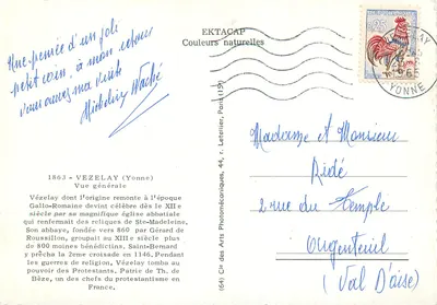 Vézelay — Ogólny widok — Ektacap, Paryż (15) — Rewers