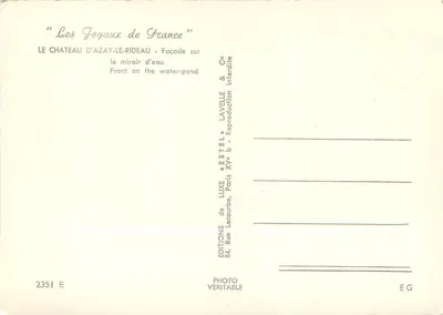 Schloss Azay-le-Rideau — Die Schätze Frankreichs — Estel — Rückseite