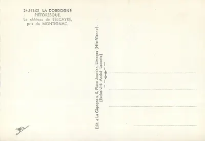 Castelo de Belcayre — Montignac (Dordogne) — La Cigogne, n°24.543.02 — Verso