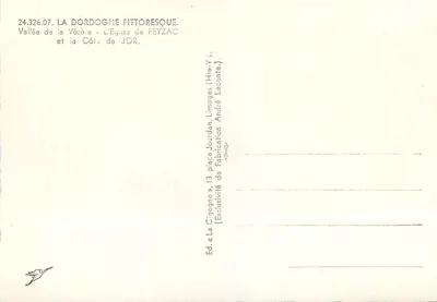 A Cegonha — Vale da Vézère e a Costa de Jor - Ed. « A Cegonha », Limoges — Verso