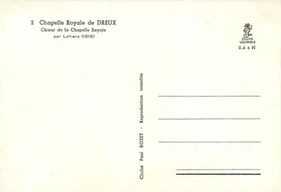 Capela Real de Dreux — Cúpula — Cliché Paul Rozet — Verso
