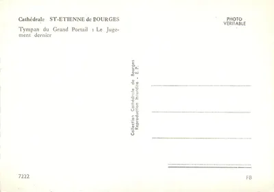 Catedral de ST-ETIENNE de BOURGES — Tympan do Grand Portail: O Julgamento Final — Coleção Catedral de Bourges - E.P. — Verso
