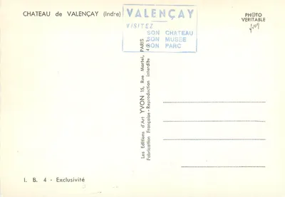 Zamek w Valençay — Indre — Wydawnictwo Yvon — Rewers