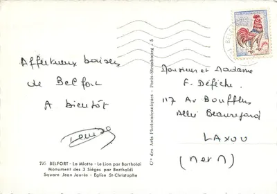 Belfort — Miejsce turystyczne — Spółka Sztuki Fotomechanicznej — Rewers