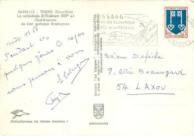 Thann — Katedra św. Thiébauta (XIV w.) — Wydawnictwo 'La Cigogne' - Strasbourg — Rewers