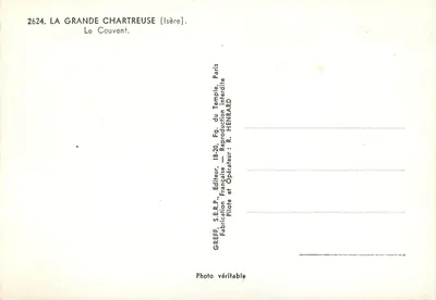 La Grande Chartreuse — Il Convento — Editore GREFF, Parigi — Verso