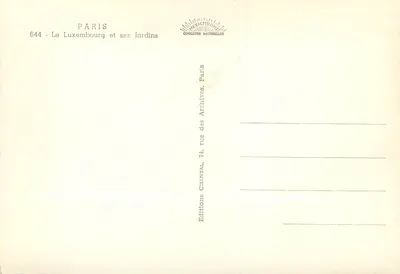 O Luxembourg e seus Jardins — Paris — Edições Chantal — Verso