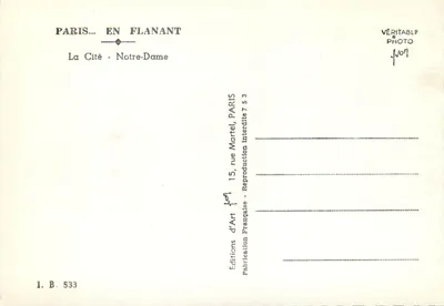París — La Cité - Notre-Dame — Éditions d'Art, París — Reverso