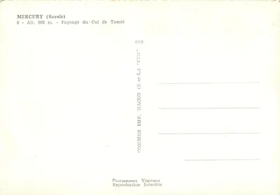 Merkury (Savoie) — Widok z pasma Tamié — Combier Imp. Mâcon (S.-et-L.) — Rewers