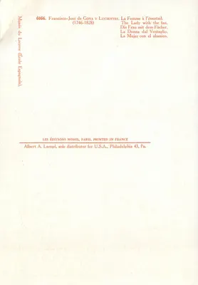 A Senhora com o Leque — Francisco-José de Goya y Lucientes (1746-1828) — Edições Nomis, Paris — Verso