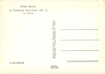 Reims — Cattedrale di Notre-Dame, abside — Service Commercial Grand Palais, Parigi — Verso