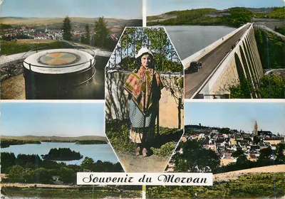 Lembranças do Morvan — Castelo-Chinon, Barragem de Pannesière, Lago dos Settons, Vista Geral — Edição Castelo-Chinon