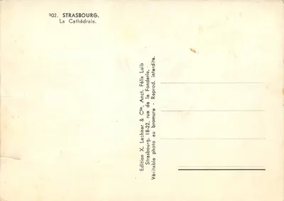 Strasburg — Katedra — Wydawnictwo X. Lechner & Cie — Rewers
