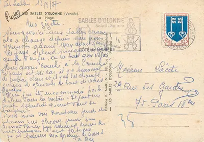 Les Sables d'Olonne — Plaża — Wydawnictwo P. Marlin — Rewers