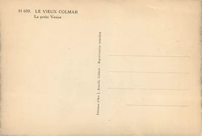Stary Colmar — Mała Wenecja — Wydawnictwo Sztuki J. Arnold, Colmar — Rewers
