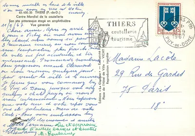 Thiers — Ogólny widok — Wydawnictwo 'La Cigogne' — Rewers