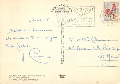 Argeles-Gazost — vista geral — Edição Jove — Verso
