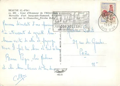 Beaune — Dziedziniec Hôtel-Dieu — Cimy — Rewers