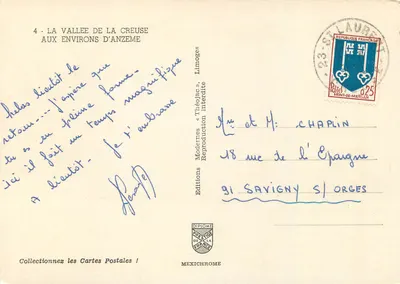 A Vale da Creuse — nas proximidades de Anzême — Edições Modernas « Théojac » — Verso