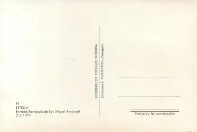 Portada de la Parroquia de San Miguel Arcángel — Estella — Siglo XII — Verso