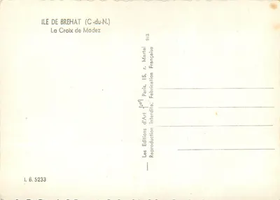 Ilha de Bréhat (C.-du-N.) — A Cruz de Modez — Éditions d'Art Joff — Verso