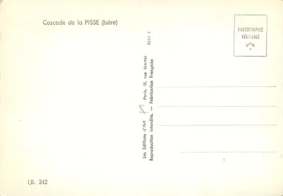 Wodospad Pisse (Isère) — widok panoramiczny — Les Éditions d'Art, I.B. 342 — Rewers