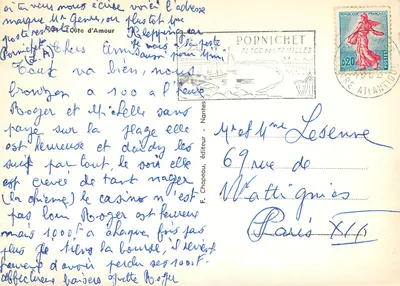 La Côte d'Amour — Pornichet, La Baule s/Mer, Le Croisic, Querandé, Le Pouliguen, Piriac s/Mer, La Turballe, Saint-Nazaire — wydawca Rosy — Rewers