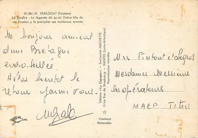 Le Gouffre de Dahut — Huelgoat (Finistère) — Éditions La Cigogne, Nantes — Rückseite